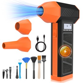 Electric Air Duster Gun,Mini Compressed Air Blower,Air Blower Duster,Air Gun Blower with Versatile Use for Electronics,Keyboard,Car Interior and MoreSuction Mount,Super Power Cordless Turbo Fan,3-Gear