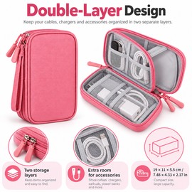 Travel Cable Organizer Bag for Electronics – Water-Resistant Oxford Storage Case for Chargers, Cords and Travel Essentials