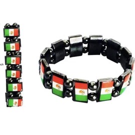 Country Metal Flag Beads Bracelets (mexico)