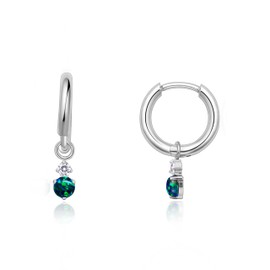 Limerencia Titanium Hoop Earrings with Pendant, G23 Medical Hypoallergenic Hanging Earrings with Pearls, Cubic Zirconia for Sensitive Ears, Fashion Women's Jewellery, 10 mm, Titanium, No Gemstone
