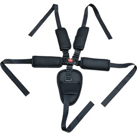 Universal 5 Point Adjustable Harness Baby Seat Belt/Kids Harness Belt with Baby Shoulder Strap and Crotch Harness Pads, Adjustable Harness Seat Belt for Child Seats (Black)