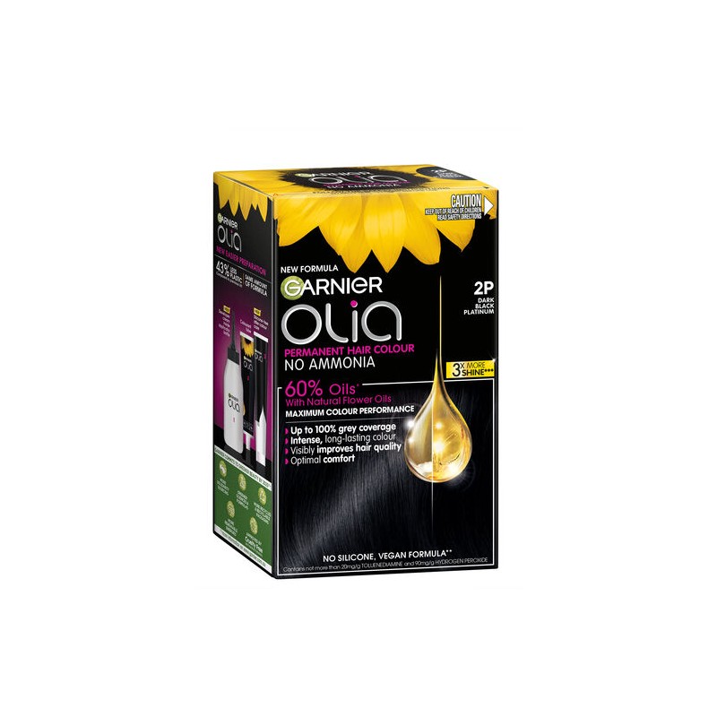 Garnier Olia 2P Dark Black Platinum No Ammonia Permanent Hair