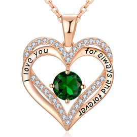 xiupen Jewelry for Women Wife Birthday Gifts for Woman Birthday Present for Womens Wife Anniversary Wedding Gift for Her Christmas Valentines Mothers Day Gift for Her(Emerald-May)