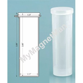 Magnakoys Plastic Craft Storage Vial w/ Hinged Lid 2.0 Ounce Translucent Clear (6 pack)