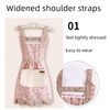3 Pieces Aprons for Women with Pockets, Floral Kitchen Cooking