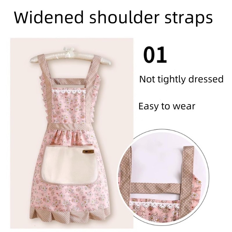 3 Pieces Aprons for Women with Pockets, Floral Kitchen Cooking