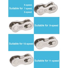 Bicycle Missing Link, 5 Pairs Chain Lock, Bicycle Chain, Missing Bicycle Links, Reusable Silver Steel Bike Chain Link for 11 Speed, with Tools