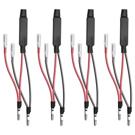 teasteam 4 Pieces DC 12 V/10 W Universal Motorcycle LED Mini Indicator Decoder Resistor Cable, Adapter SMD Indicator Warning Light Error Flashing Control for Motorcycle, Scooter