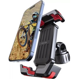 Pnitri Bike Cell Phone Holder, Handlebar Mount [2024 Upgraded 3S Black