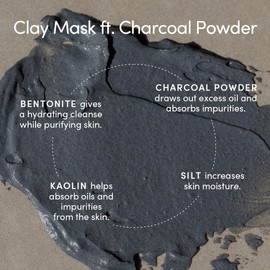 Uncommon Beauty Clay Mask - Purifying and Hydrating Charcoal Powder Face Mask - All Skin Types, Vegan, Cruelty Free, Fragrance Free, 1.69 FL OZ
