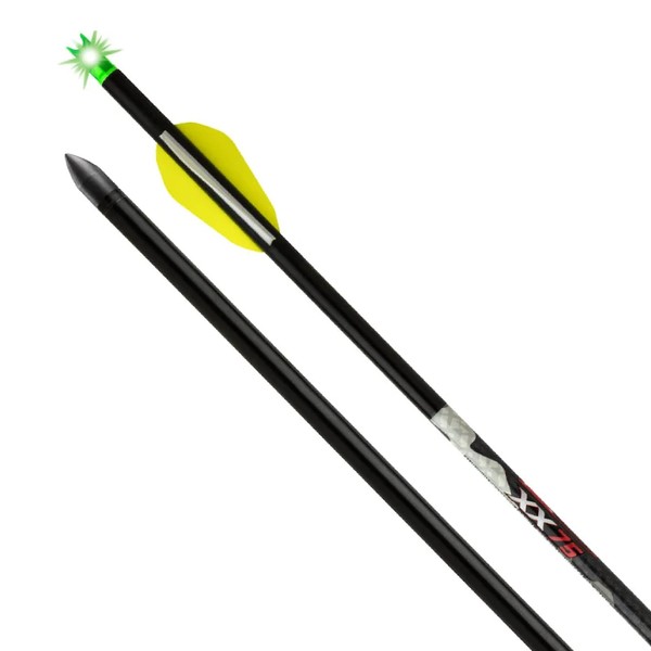 Wicked Ridge Lighted XX75 - 20” 2219 Aluminum Crossbow Arrows, Pack of 3 - 459-Grains, .003” Straightness - With Alpha-Brite Lighted Nock System & Alpha-Nock