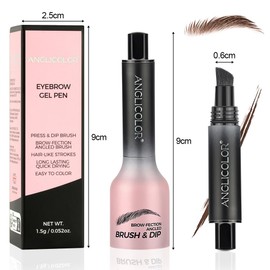 LOPHE Brow Fection Angled Brush, Dip Eyebrow Brush, Microblading Eyebrow Pencil, Long Lasting Quick Drying Liquid Eyebrow Pen, Natural Shaping Outlining Filling Eyebrow Makeup (#04Chocolate)