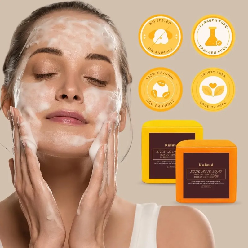 Kelinul Bath Soap Bar for Men and Women, Yellow and