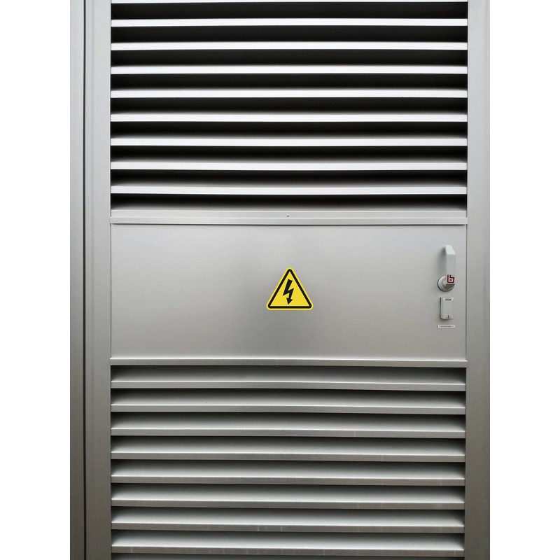 12 x 7cm Yellow Triangular Electrical Hazard Warning Sign (Electric,