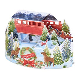 American Greetings Christmas Pop-Up Card (Covered Bridge)