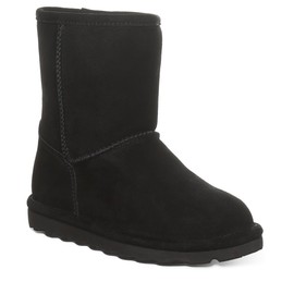 BEARPAW Elle Youth Black Size 5 | Youth's Boot Classic Suede | Youth's Slip On Boot | Comfortable Winter Boot