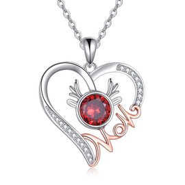 URONE Penguin/Wolf/Pig/Fox/Sloth/Cat/Elephant Necklace 925 Sterling Silver Animal Pendant Jewellery Gifts for Women Mother Girlfriend Girls, Sterling Silver, Zircon