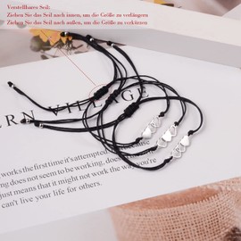 BOCHOI Sister Bracelet Friendship Matching Heart Bracelets Gift for BFF Best Friend Teen Girls 2/3/4 Pieces Gift for Mother's Day, Stainless Steel