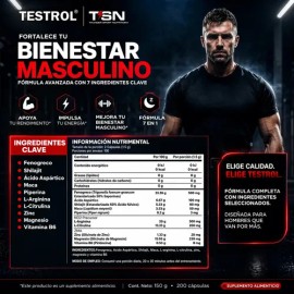 Next Gen Platinum 7 En 1 | Rendimiento | 200 Caps | Testrol Sin Sabor