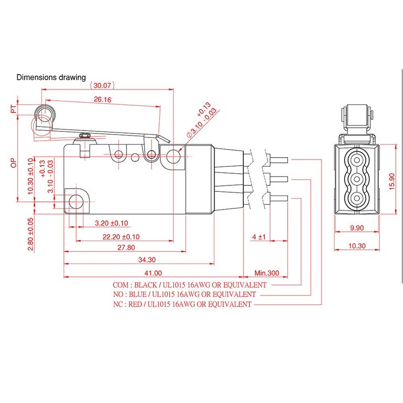 Clyxgs Waterproof Micro Switch for Momentary Hinge Roller Lever 10A