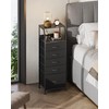WLIVE Black Fabric Dresser for Bedroom, Tall Nightstand with 5