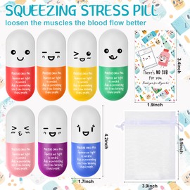 Shappy 21 Set Vitamin Pill Heart Stress Balls Relief Stress Inspirational Motivational Squeeze Foam Balls Anger Management Toys with Card Nurse Thank You Appreciation Gifts Bulk (Stylish Pill)
