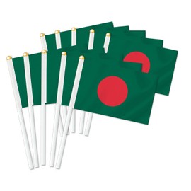 10 PCS Bangladesh Handheld Small Flag, Bangladeshis Hand held Mini Decor Decoration Banner