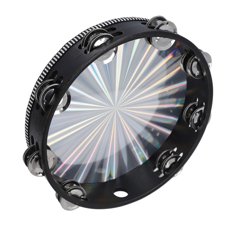 Radiant Tambourine Reflective Clear Crisp Sound Double Row Bell Drum