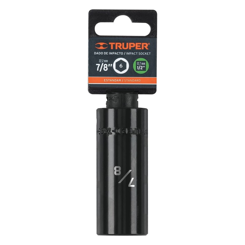 Truper D-7328-HL, Dado largo de impacto 6 puntas std, 7/8",