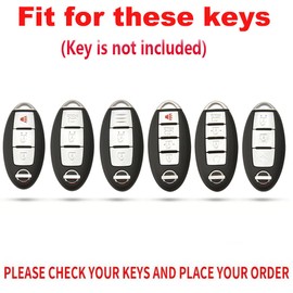 TECART 3/4/5-buttons Key Fob Cover Fit For Nissan Altima Rogue Maxima Sentra Infiniti Armada Sedan Murano Pathfinder, Zinc alloy Key Case Shell with Keychain Full Key Protector Dark green