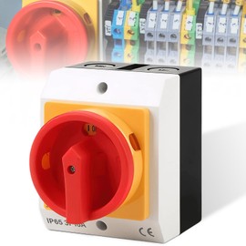 Main Switch Circuit Breaker 16A 3-Pin Rotary Switch Off Switch IP65 Repair Switch with Housing Separation of Power Supply for Connecting Switches and Disconnecting Small Circuits