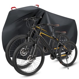 Faireach Bike Cover for 2 Bikes, Bike Covers for Outside Storage, Bicycle Covers with Waterproof Material & Lock Holes, Anti Dust Rain Snow UV, Fits for Mountain, Road & Heavy Duty Bike
