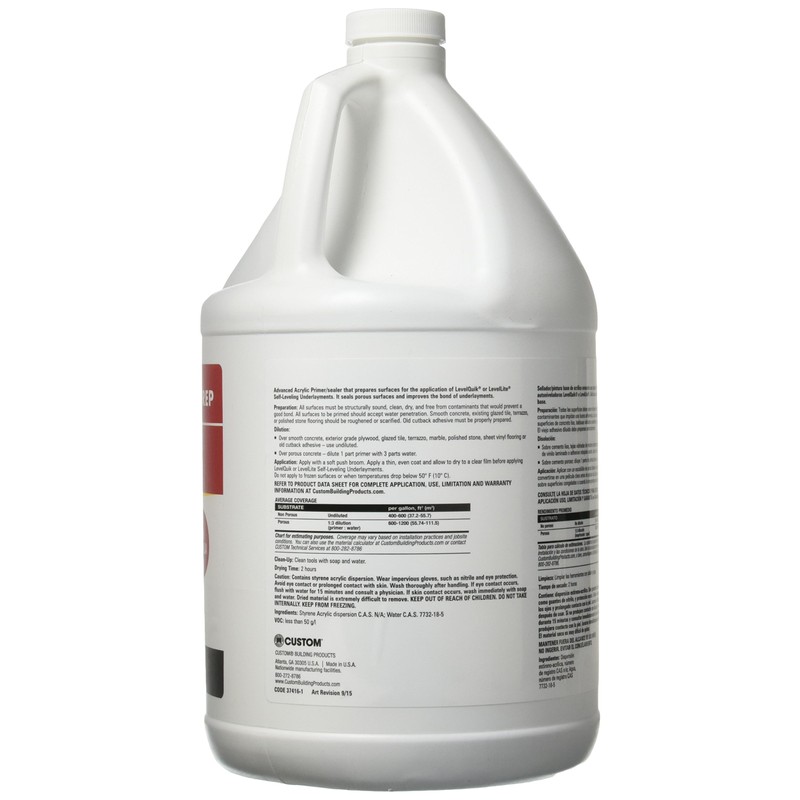 CUSTOM BLDG PRODUCTS CP1 Latex Primer, 128 Fl Oz (Pack