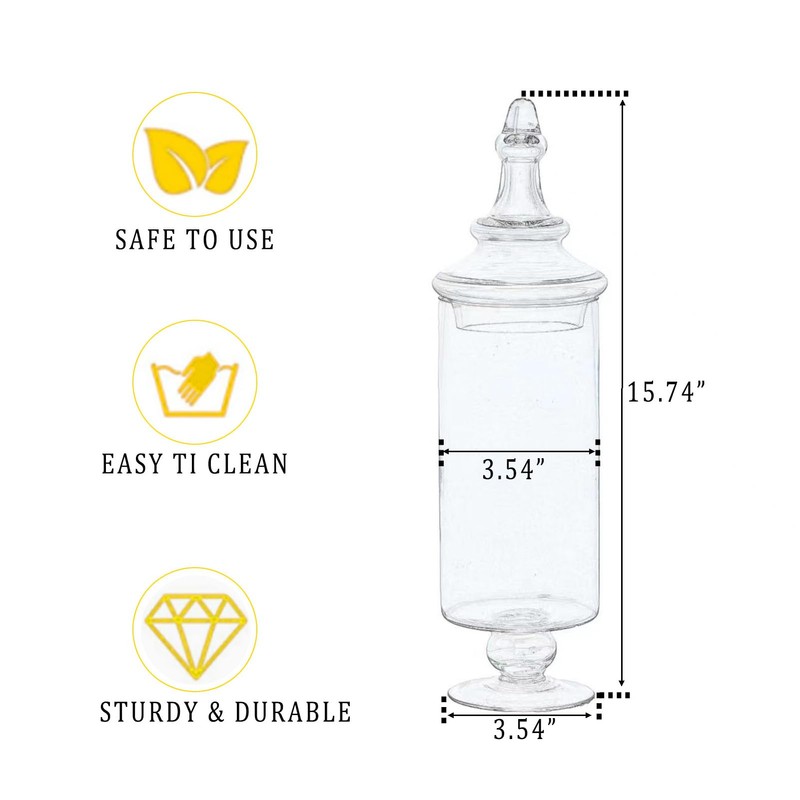 Apothecary Jars Glass Decorative Candy Jars,Candy Buffet Display, Elegant Storage