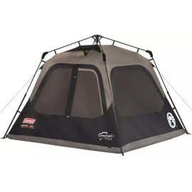Coleman 4 Person Cabin Tent for Camping with 60 Second Instant Setup Brown/Black