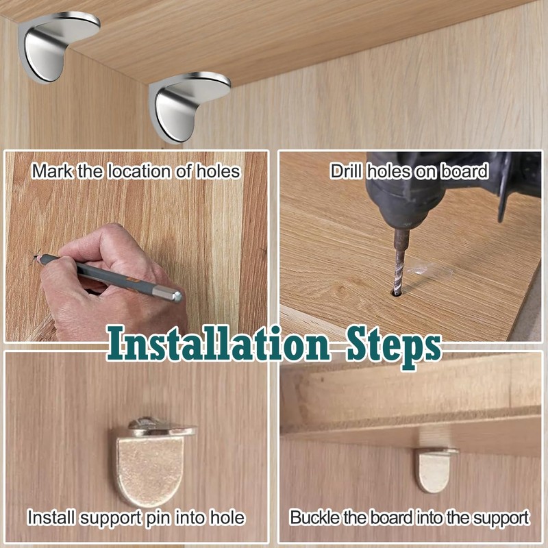 20 Pcs Heavy Duty L-Shaped Metal Shelf Support Brackets –