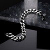 Mens Bracelet-Stainless Steel Fold Over Clasp Cuban Chain-Bracelets for Men