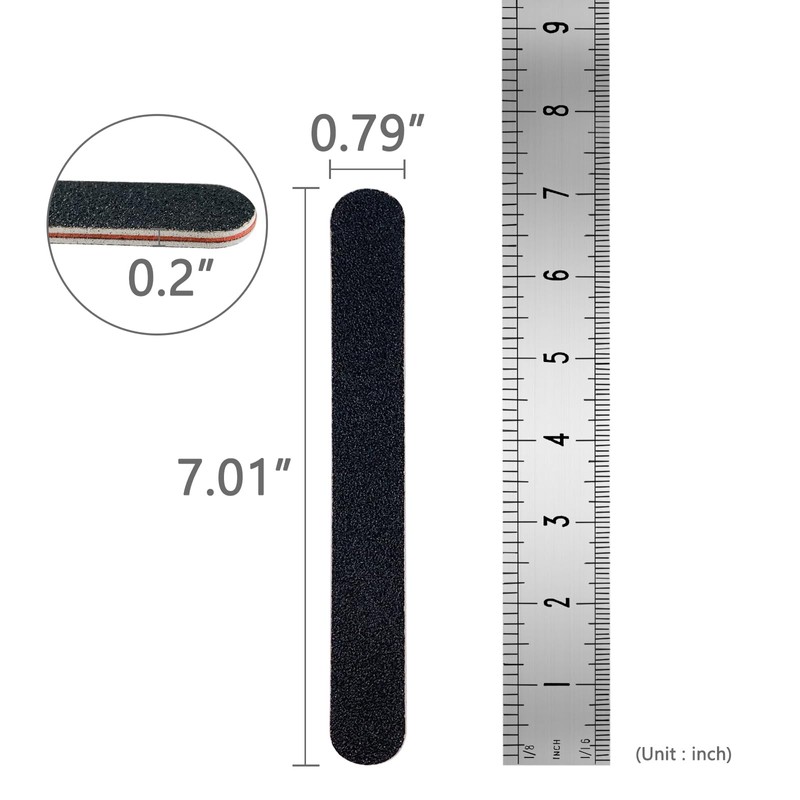 3 Pack Professional Emery Boards, 100/180 Grit Nail File for