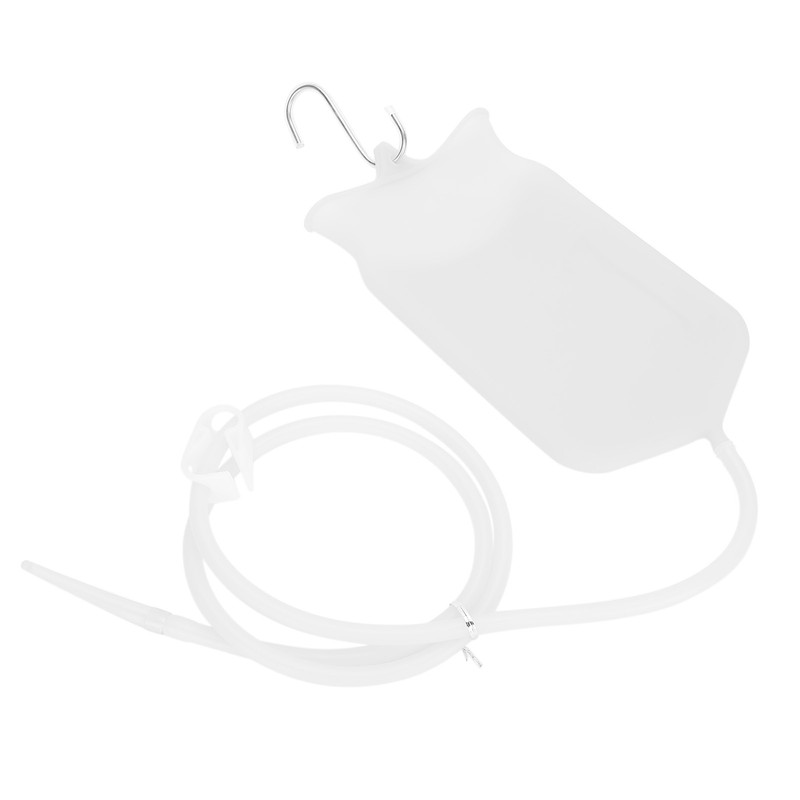 2L Silicone Rubber Enema Bag 160cm Hose Tips Set Kit