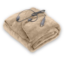 Sunny color Wearable Car Electric Blanket 12 Volt Heated Travel Blanket Plug in Heating Throw for Car Truck SUV Van with Controller 2 Heating Level Ideal for Camping, Traveling(41x55, Pink)