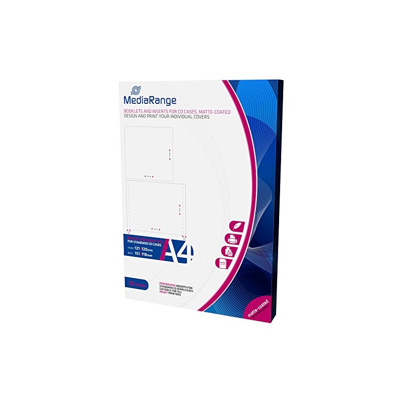 MediaRange MRINK120 Einleger (Vorder und Rückseite für CD-Jewelcases, matt beschichtet,