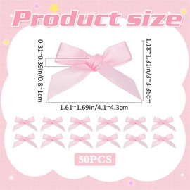 CRASPIRE 50Pcs Mini Bowknot Hair Clips Pink Small Bow Hair Barrette Claws French Platinum Plated Alloy Alligator Hairpin Hair Clips Accessory for Women Wedding Braids Ponytails Decoration Gifts