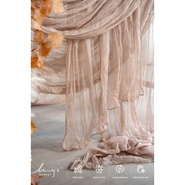 Ling's Moment 6 Pack 10Ft Gauze Sheer Table Runner Cheesecloth Table Runner Table Linens Decor for Wedding Party Bridal Shower Decoration (Warm Sand, 10ft x 35")