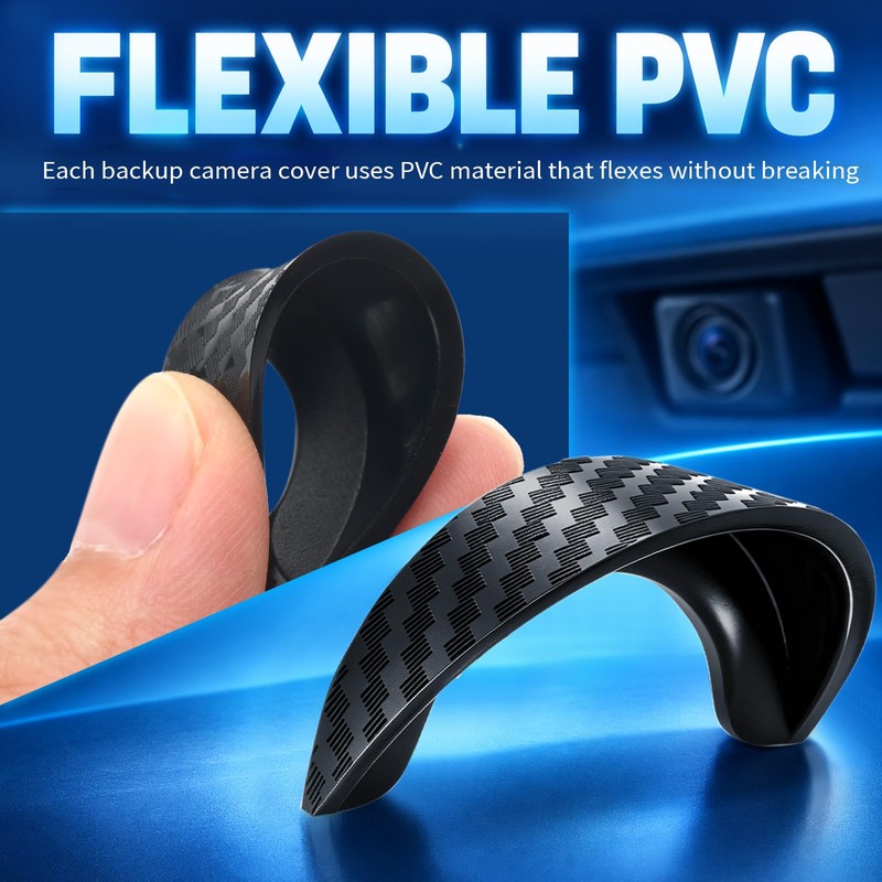4PCS Curved Carbon Fiber Backup Camera Rain Shield for Commuting