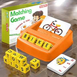 Learn and Play Spelling Game for Children, Word Spelling, Educational Fun & Memory Development Game for 5, 6, 7 Years (Orange)