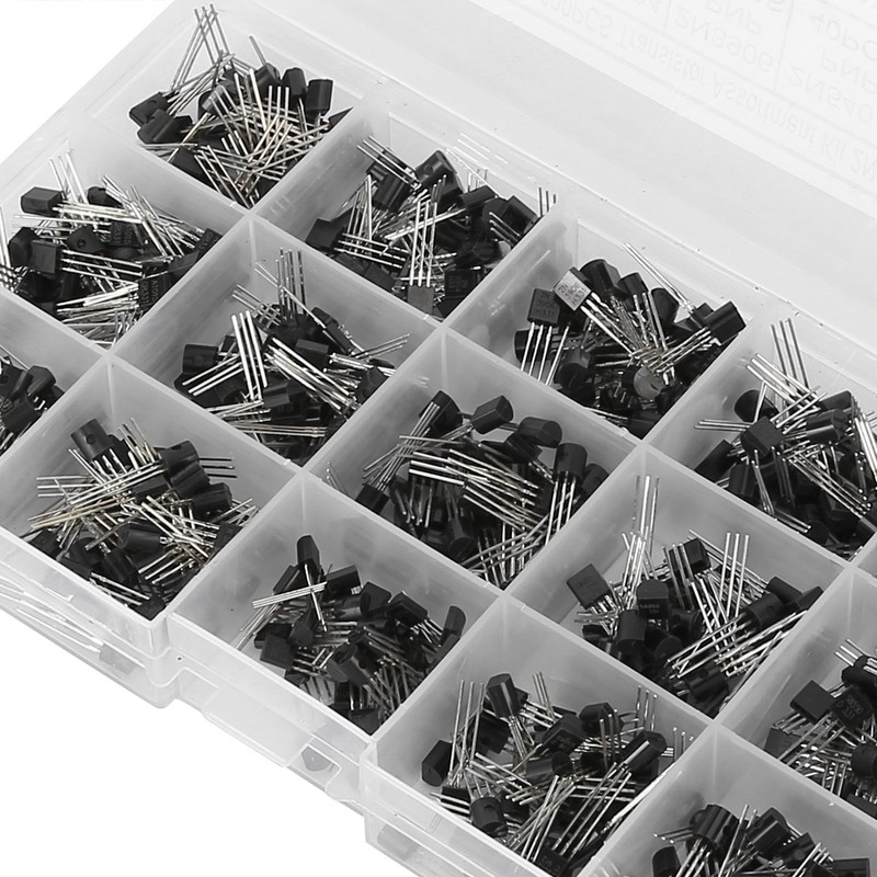 600 Pcs Transistors Assortment Kit NPN TO-92 PNP 2N2222-S9018 Straight