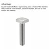sourcing map Square Head Bolt, 2pcs M6x25mm Fully Thread 304