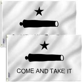 Anley Pack of 2 Fly Breeze 3x5 Foot Come And Take It Flag - Vivid Color and Fade Proof - Canvas Header and Double Stitched - Gonzales Historical Flags Polyester with Brass Grommets 3 X 5 Ft
