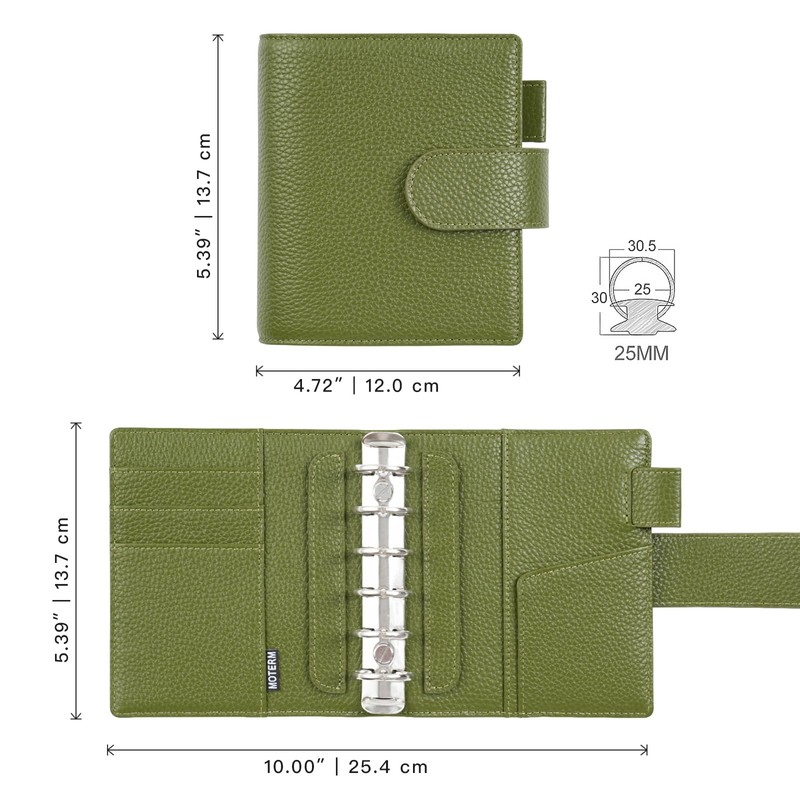Moterm Pocket Elite Rings Planner - Genuine Leather Binder Organizer