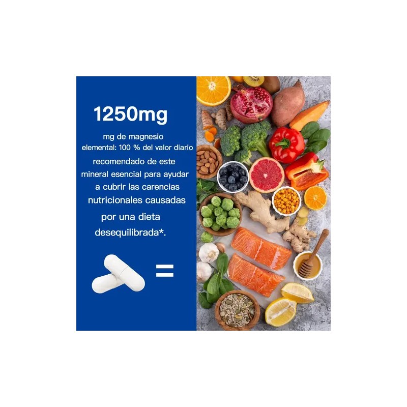 Mvpcare Suplemento Complejo De Magnesio 10 Elemental 1250mg 120 Cápsulas